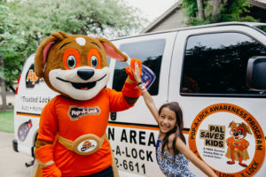 PAL Saves Kids Emergency Door Unlock Mascot High Five